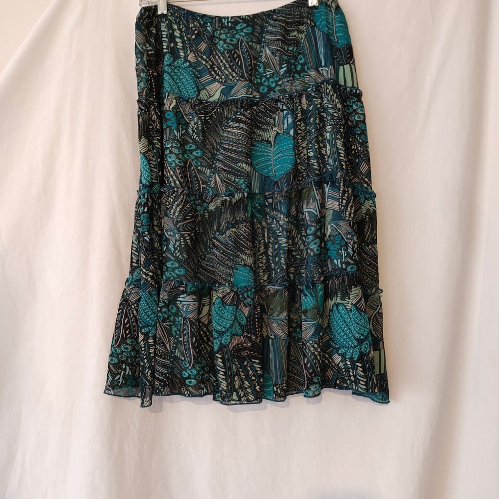 Hillard & Hanson Tiered Midi Skirt